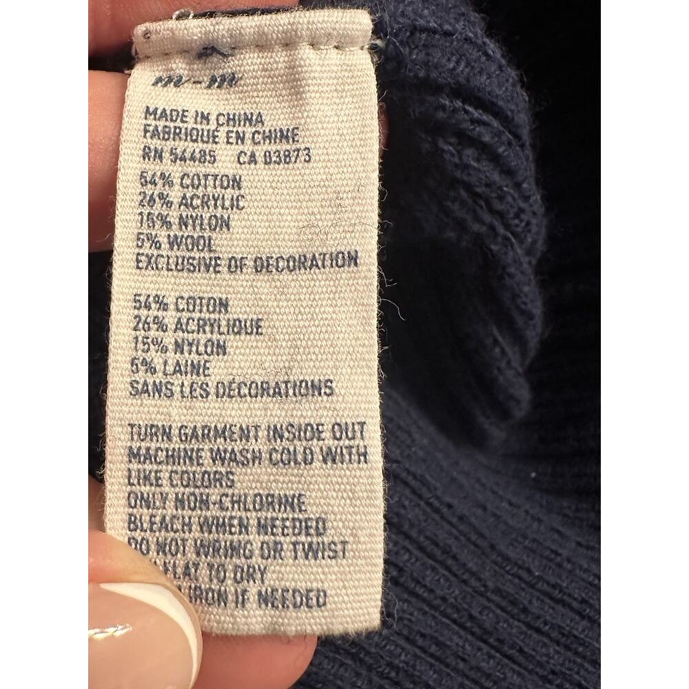 American Eagle Outfitters Women's Medium Cable Knit V-Neck Sweater Y2K Vintage - Picture 5 of 8